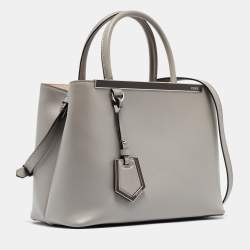 Pre Owned Fendi Grey Leather Small 2Jours Tote