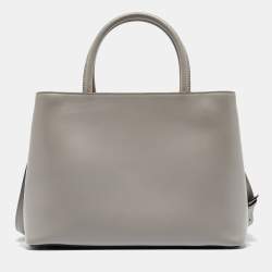 Pre Owned Fendi Grey Leather Small 2Jours Tote