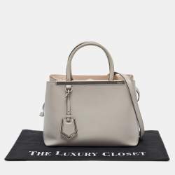 Pre Owned Fendi Grey Leather Small 2Jours Tote
