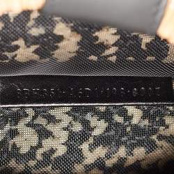 Pre Owned Fendi Black/Natural FF Raffia and Leather Large Runaway Shopper Tote