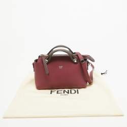 مملوكة مسبقًا Fendi Burgundy/Brown Leather Mini By The Way Shoulder Bag