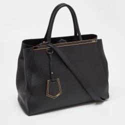 مملوكة مسبقًا  Fendi Black Leather Medium 2Jours Tote