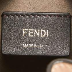 Pre Owned Fendi Peach Leather Mini Mon Tresor Drawstring Bucket Bag