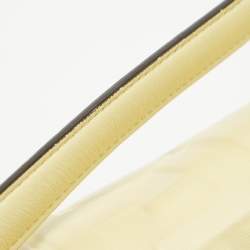 مملوكة مسبقًا Fendi Yellow Zucca Embossed Leather Large Baguette Bag
