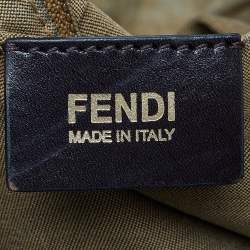 Pre Owned Fendi Tobacco Zucca and Leopard Print Canvas Borsa Chef Tote