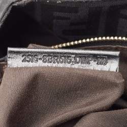 Pre Owned Fendi Black Zucca Fabric and Patent Leather Large Mia Hobo