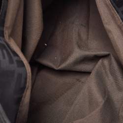 Pre Owned Fendi Black Zucca Fabric and Patent Leather Large Mia Hobo