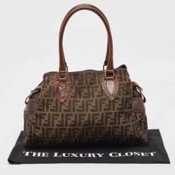 Pre Owned Fendi Brown/Tobacco Zucca Canvas Chef du Jour Satchel