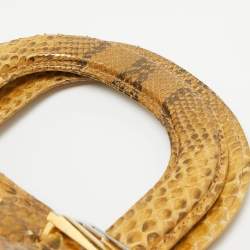 Pre Owned Fendi Cream/Black Python Twins Tote