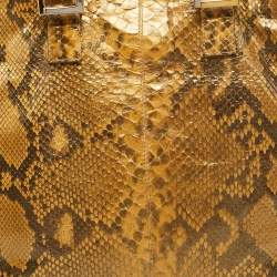 Pre Owned Fendi Cream/Black Python Twins Tote