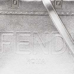 مملوكة مسبقًا Fendi Silver Laminated Leather Small Sunshine Tote