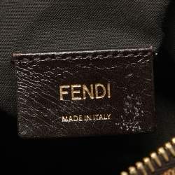 Pre Owned Fendi Tobacco Zucca Canvas and Leather Boston Bag