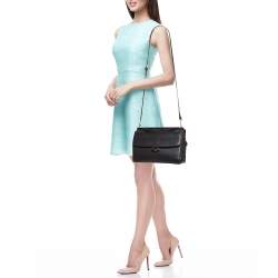 Pre Owned Fendi Black Leather Small Demi Jour Top Handle Bag