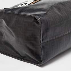 Pre Owned Fendi x Fila Black Zucca Coated Canvas Mania Shopping Tote