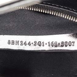 Pre Owned Fendi Black Leather Mini Whipstitched Peekaboo Top Handle Bag