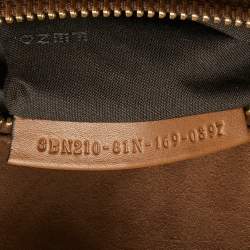 Fendi Brown Leather Large Whipstitch Peekaboo Top Handle Bag