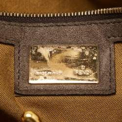 Pre Owned Fendi Multicolor Zucca Canvas and Leather Medium Chef De Jour Bag