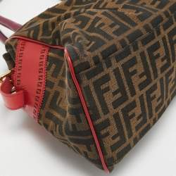 Pre Owned Fendi Multicolor Zucca Canvas and Leather Medium Chef De Jour Bag