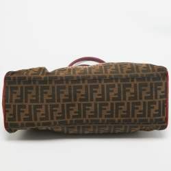 Pre Owned Fendi Multicolor Zucca Canvas and Leather Medium Chef De Jour Bag