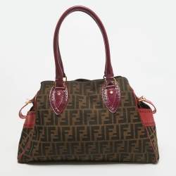 Pre Owned Fendi Multicolor Zucca Canvas and Leather Medium Chef De Jour Bag