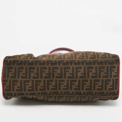 Pre Owned Fendi Multicolor Zucca Canvas and Leather Medium Chef De Jour Bag