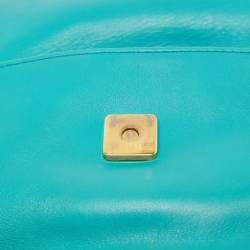 Fendi Green Leather Fendista Chain Clutch