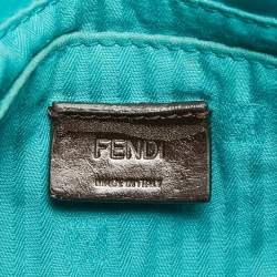 Fendi Green Leather Fendista Chain Clutch