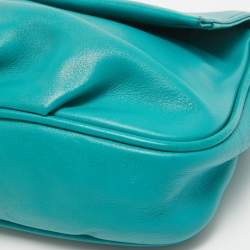 Fendi Green Leather Fendista Chain Clutch