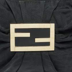 Pre Owned Fendi Black Zucca Fabric and Patent Leather Mia Hobo