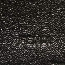 Fendi Black Leather Logo Zip Around Continental Wallet