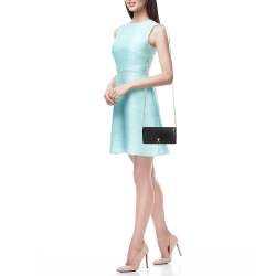 مملوكة مسبقًا Fendi Black Leather Dotcom Wallet on Chain