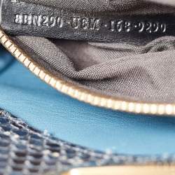 Pre Owned Fendi Blue Shine Python Regular Peekaboo Top Handle Bag