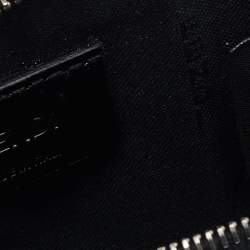 Fendi Black Zucca Embossed Leather Zip Card Holder