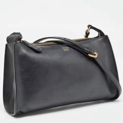 Pre Owned Fendi Black Leather Pochette Crossbody Bag