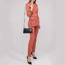 Pre Owned Fendi Black Leather Pochette Crossbody Bag