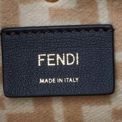 Pre Owned Fendi Beige/Brown Zucca Wool and Leather Medium FF Peekaboo X Tote