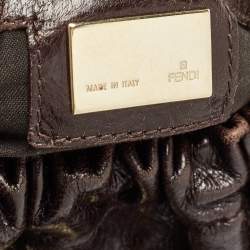 Pre Owned Fendi Choco Brown Crocodile and Leather Magic Top Handle Bag