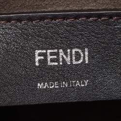 Pre Owned Fendi Multicolor Scalloped Leather Medium Striped Kan I Shoulder Bag