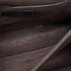 Pre Owned Fendi Multicolor Scalloped Leather Medium Striped Kan I Shoulder Bag