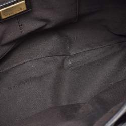 مملوكة مسبقًا حقيبة كتف فندي بي بيس جلد لامع و كانفاس أسود