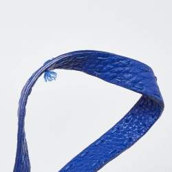 Pre Owned Fendi Blue Leather Medium Peekaboo Top Handle Bag