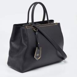 Fendi Black Leather Medium 2Jours Tote