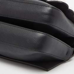 Fendi Black Leather Micro Pearl Bow Double Baguette Bag