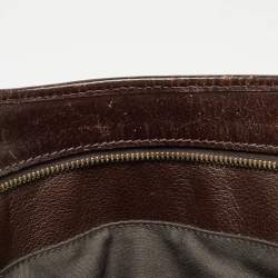 Pre Owned Fendi Dark Brown Zucca Tortoise Effect Leather Tote
