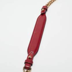 Pre Owned Fendi Red Leather Mini Kan I Shoulder Bag