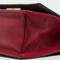 Pre Owned Fendi Red Leather Mini Kan I Shoulder Bag