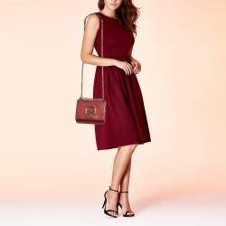 Pre Owned Fendi Red Leather Mini Kan I Shoulder Bag