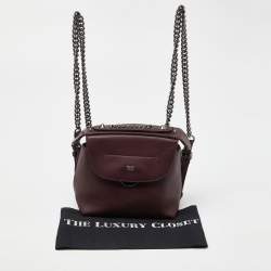Pre Owned Fendi Burgundy Leather Back to School Backpack