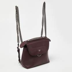 Pre Owned Fendi Burgundy Leather Back to School Backpack