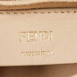 Pre Owned Fendi Black/Brown Zucca Embossed Leather Small Kan U Shoulder Bag